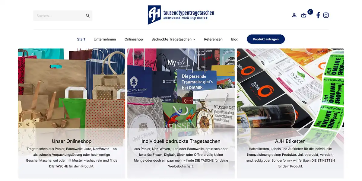 Onlineshop Tausentypentragetaschen