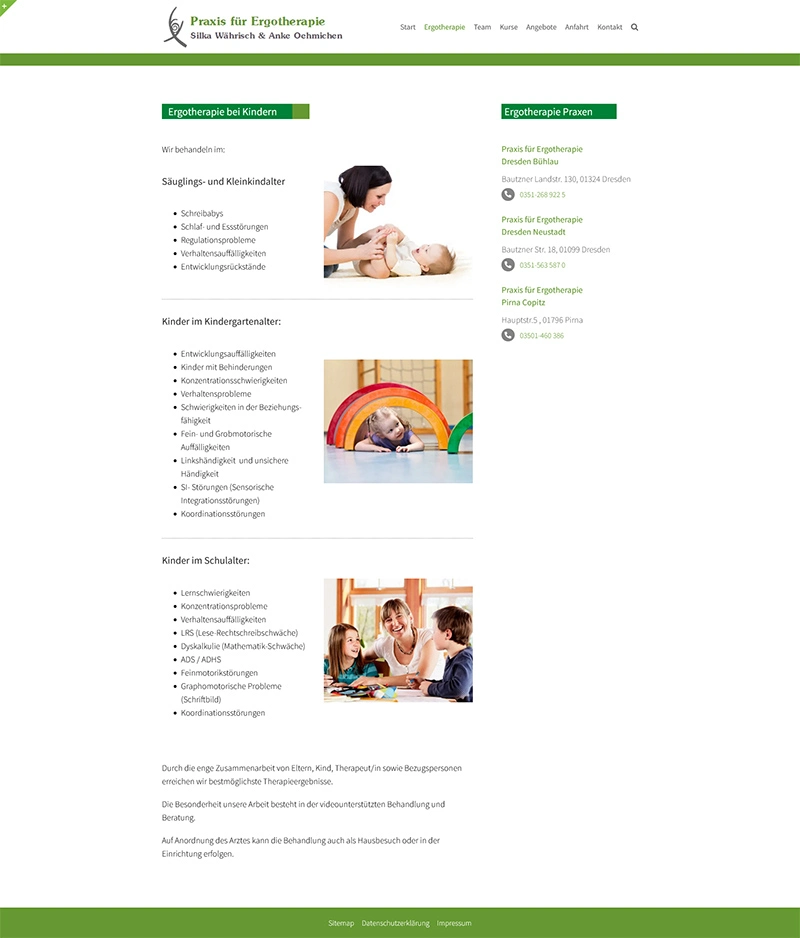 Ergotherapie Dresden - Screenshot Fullsize Unterseite