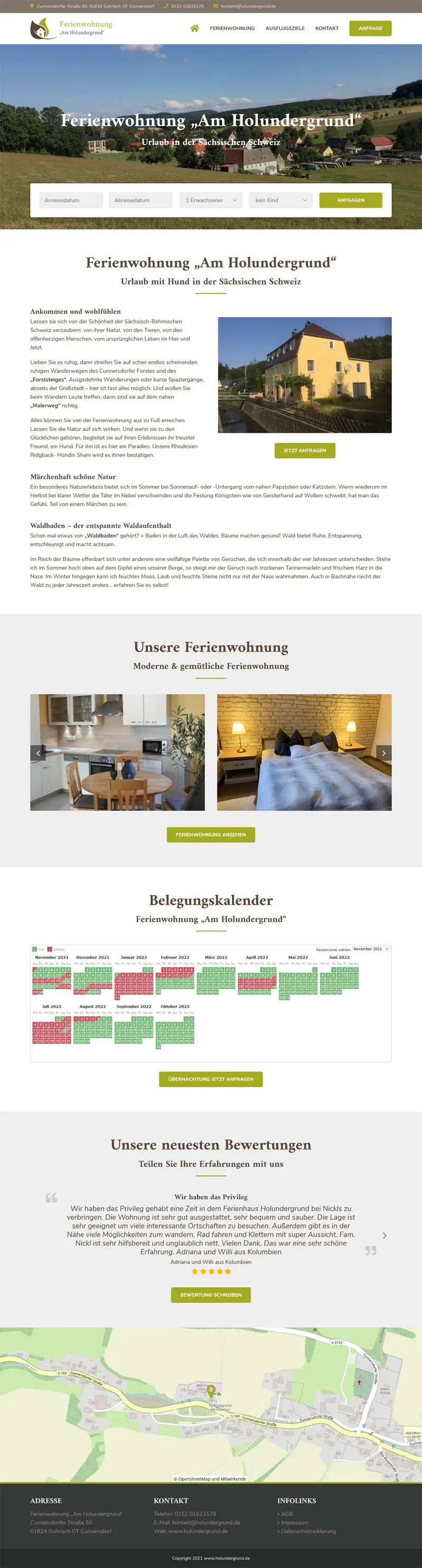Am Holundergrund - Screenshot Fullsize Startseite