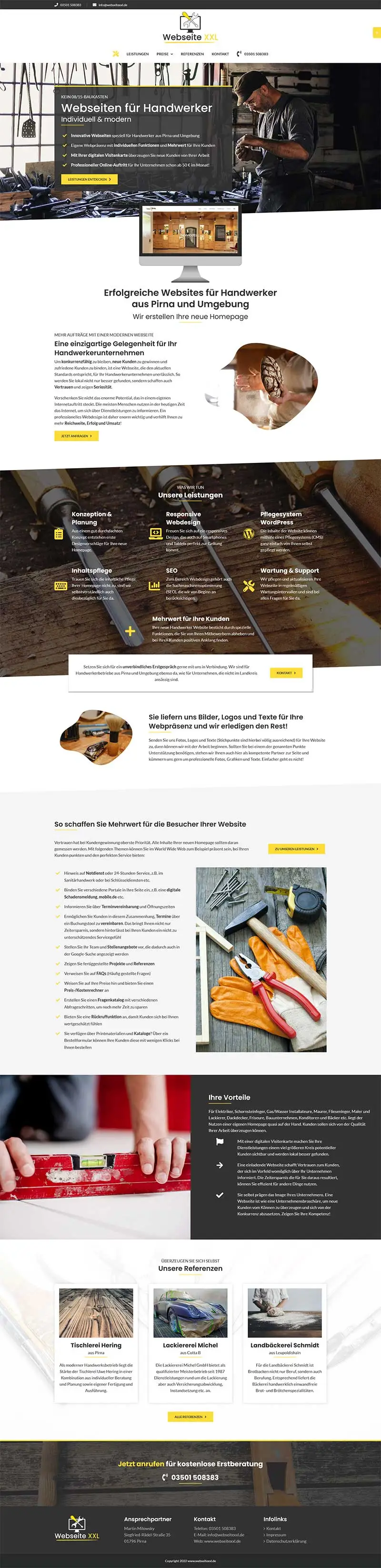 Webseite XXL - Screenshot Fullsize Startseite