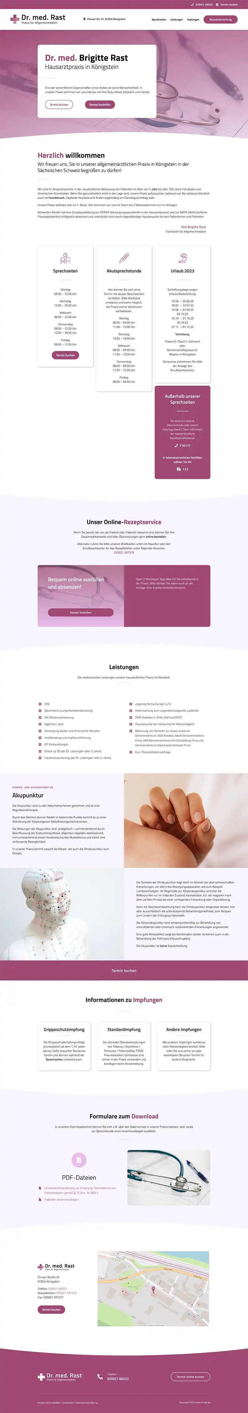 Dr. med. Brigitte Rast - Screenshot Fullsize Startseite