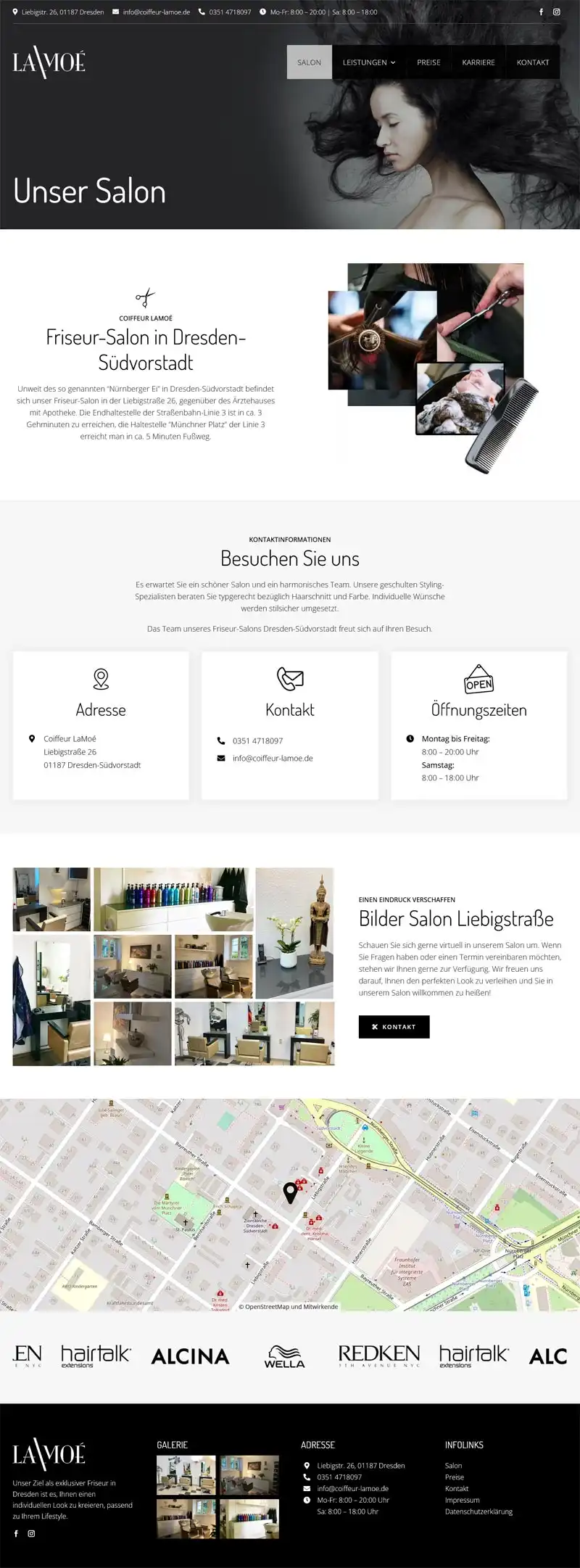 Coiffeur LaMoé - Screenshot Fullsize Unterseite