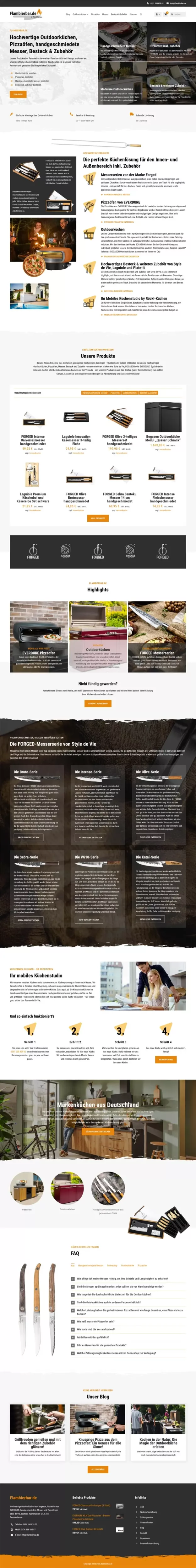 Flambierbar.de by Röckl Küchen - Screenshot Fullsize Startseite
